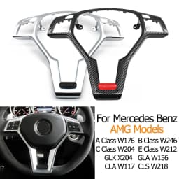 Car Steering Wheel Chrome Panel Cover Trim For Mercedes Benz AMG A B C E GLK GLA CLA CLS Class W176 W246 W204 W212 W156 W117