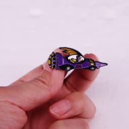 Wacky Races Lapel Pins Anime Figure Cartoon Crazy Cars mini Badge Purple Brooch Jewelry Ornament Kids Friends Gifts