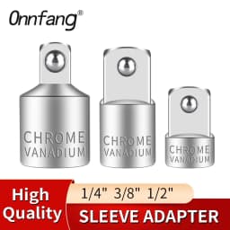 Onnfang Socket Adapter Ratchet Wrench Drive Head 1/4 to 1/2 to 3/8 Chrome Vanadium Steel Car Bicycle Garage Home Repair Tool