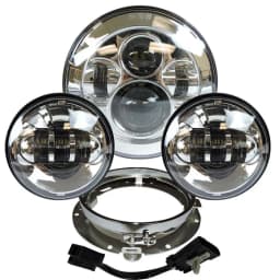 For Harley 7" Led Projector Moto Headlight + 4 1/2 Fog Passing Lights For Touring Electra Glide7 Inch Headlamp Bracket Parts