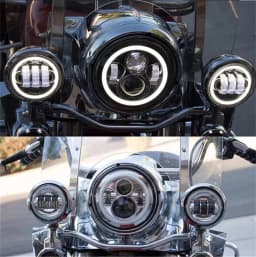 For Harley 7" Led Projector Moto Headlight + 4 1/2 Fog Passing Lights For Touring Electra Glide7 Inch Headlamp Bracket Parts
