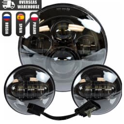 For Harley 7" Led Projector Moto Headlight + 4 1/2 Fog Passing Lights For Touring Electra Glide7 Inch Headlamp Bracket Parts