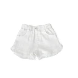 MILANCEL Girls Shorts Summer Kids Clothes Ruffle Trousers Elastic Waist Solid Cotton