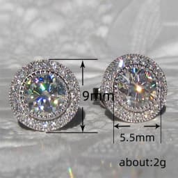 Huitan Delicate Small Round Stud Earrings Women with Shiny Cubic Zirconia Simple Versatile Accessories for Teens Fashion Jewelry
