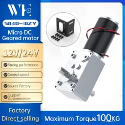 Bringsmart 5840-31zy DC 12V Volt Gear Motor Double Short Shaft Reverse Gearbox All Metal Gears 12-470RPM Speed Motor 24V Br