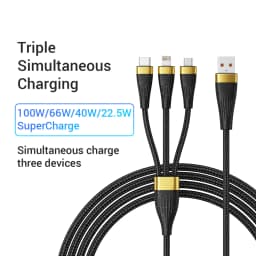 3 In1 Fast Charging Cable USB Type C Micro Portable 6A 100W Multiple Usb Charging Cord for IPhone14 13 Pro Samsung Xiaomi Huawei