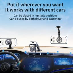 Magnetic Car Phone Holder Alloy 360 Rotation Foldable Phone Stand for Iphone 14 13 12 11 Pro Max Samsung S23 Xiaomi In Car Mount