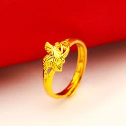 ANIID Ethiopia Dubai Flower Gold Color Arab Rings Resizable For Women Wedding Jewelry African Party Gift Nigerian Jewellery