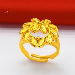 ANIID Ethiopia Dubai Flower Gold Color Arab Rings Resizable For Women Wedding Jewelry African Party Gift Nigerian Jewellery