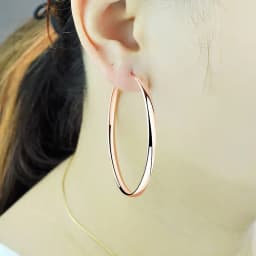 Senlissi - New 18K Gold Plated Hoop Earrings For Women 925 Sterling Silver 3.0mm Fashion Earring Cерьги Kольца 3/4/5/6/7CM