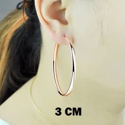 Senlissi - New 18K Gold Plated Hoop Earrings For Women 925 Sterling Silver 3.0mm Fashion Earring Cерьги Kольца 3/4/5/6/7CM