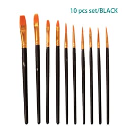 10 Pcs Set Nylon Hair Children's Artists Painting Brush Art Special Multifunction Hook Line Short Pointed Pen Available 4 Colors