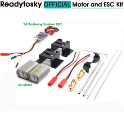 180 Motors Strong Magnetic Motor 5A X2 Brushed ESC 3V-9V Kit 15cm Drive Shaft+CW CCW D30 Propeller+2~2mm Couplings for RC Boats