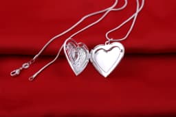 JewelryTop Fine 45-60cm 925 Sterling Silver Heart Photo frame Necklace Bracelet Love Jewelry For Women Chain Set Wedding Gift