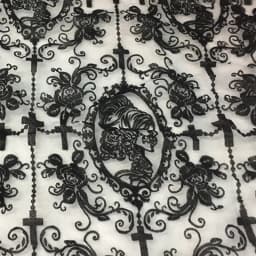 150x50cm Gothic Lolita Black Lace Mesh Cloth DIY Women's Background Decoration Hand Sewing Accessories Lace Flocking Fabric