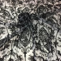 150x50cm Gothic Lolita Black Lace Mesh Cloth DIY Women's Background Decoration Hand Sewing Accessories Lace Flocking Fabric