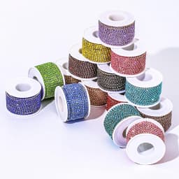 DUCRYSTAL 10Yard/Roll Crystal Rhinestone Chain Trim for Sewing Craft DIY Decoration Jewelry Rhinestones Chain for Wedding Dress