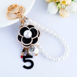 Easya Fabric Alloy Camellia Keychain Luxury Jewelry for Women