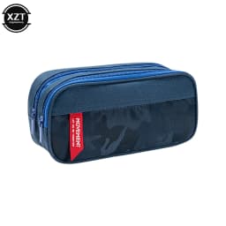 Double zipper camouflage canvas pencil case Boys Girl pencil bag School Stationery bag Student supplies pen case storage bags