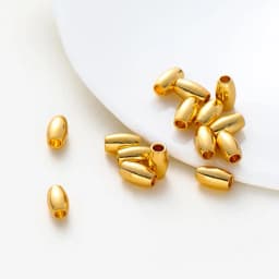 30-100Pcs 14K/18K Gold Plated Oval Brass Beads Loose Spacer Seed Beads Bracelet For DIY Jewelry Making Necklace Accessories