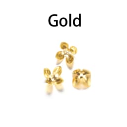 50pc/lot 15*8mm Gold Plated Metal Flower Bead Caps Findings Four Leaves Bulk End Bead Cap For Jewelry Making Supplies DIY