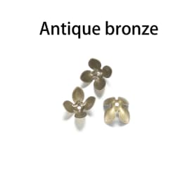 50pc/lot 15*8mm Gold Plated Metal Flower Bead Caps Findings Four Leaves Bulk End Bead Cap For Jewelry Making Supplies DIY