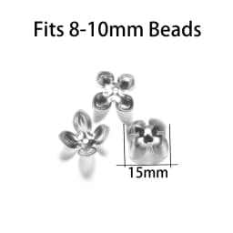 50pc/lot 15*8mm Gold Plated Metal Flower Bead Caps Findings Four Leaves Bulk End Bead Cap For Jewelry Making Supplies DIY