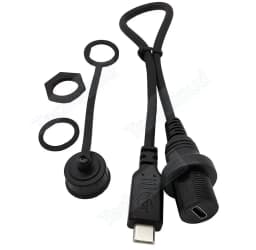 IP67 Water Proof Type-c Cable USB C Male to Female Panel Mount Connector Extension Cord 30cm USB-C Waterproof Cable