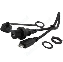 IP67 Water Proof Type-c Cable USB C Male to Female Panel Mount Connector Extension Cord 30cm USB-C Waterproof Cable
