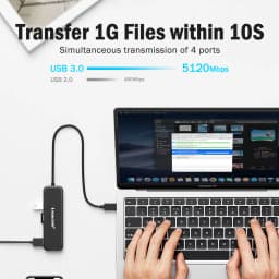 Lemorele USB 3.0 HUB 4 in 1 Type C Adapter 4 Ports Slot USB C Hub USB Hub 3.0 High Speed For Laptop Windows Mac