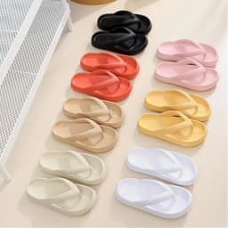 Rimocy EVA Thick Platform Flip Flops for Women 2026 Summer Soft Sole Beach Slippers Woman Comfortable Non-Slip Home Slides Mujer