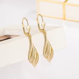 Real 1000% 14K Gold Earring Jewelry for Women Aros Mujer Oreja Pure 14K Gold Natural Diamond Gemstone Dorp Earring Orecchini