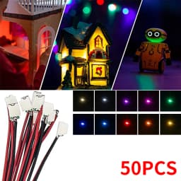 0402 0603 SMD Lamp Wired Micro Led Pre-Soldered Micro Litz Wired Chip 30cm 3V Railway Model Scenes 50pcs/Lot