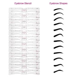 12 Styles/set Reusable DIY Eye Brow Drawing Guide Styling Shaping Grooming Template Card Eyebrow Stencil Set Easy Make Up Tools