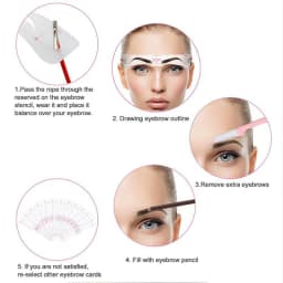 12 Styles/set Reusable DIY Eye Brow Drawing Guide Styling Shaping Grooming Template Card Eyebrow Stencil Set Easy Make Up Tools