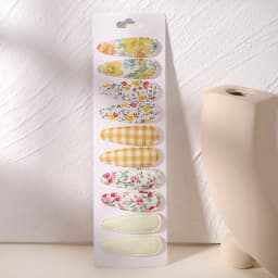 10Pcs/set Embroidery FlowerBow Hair Clips Geometric Sweet HairPins for Children Girls cottton Hair Accessories
