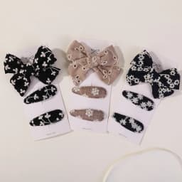10Pcs/set Embroidery FlowerBow Hair Clips Geometric Sweet HairPins for Children Girls cottton Hair Accessories