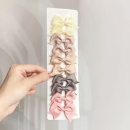 10Pcs/set Embroidery FlowerBow Hair Clips Geometric Sweet HairPins for Children Girls cottton Hair Accessories