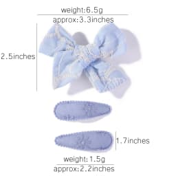 10Pcs/set Embroidery FlowerBow Hair Clips Geometric Sweet HairPins for Children Girls cottton Hair Accessories