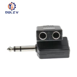 Stereo Mono 1/4" Y Splitter Audio Adapter Splitter 6.35 Male Jack to 2 Female 6.35