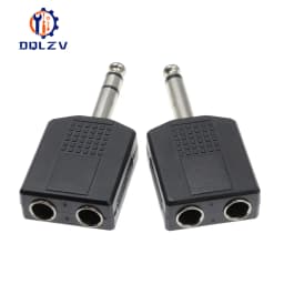 Stereo Mono 1/4" Y Splitter Audio Adapter Splitter 6.35 Male Jack to 2 Female 6.35