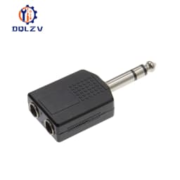 Stereo Mono 1/4" Y Splitter Audio Adapter Splitter 6.35 Male Jack to 2 Female 6.35