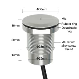 Outdoor Waterproof IP67 Explosion-proof Monitoring Audio Pickup, High Fidelity Noise Reduction Camera External Metal Microphone