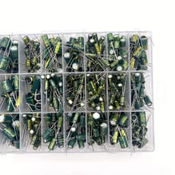 625Pcs 24Values Aluminum Electrolytic Capacitor Kit 10V-100V 1F-1000uF Capacitors Box Assortment Kit