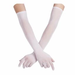 New Soft Seamless Long Gloves Women Mesh Seamless Finger Pantyhose Gloves Long Sheer Transparent Gloves Mitten