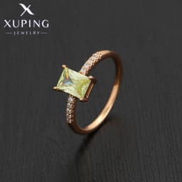 Xuping Jewelry Fashion New Arrival Square Stone Popular Elegant Gold Color Ring for Women A00918384