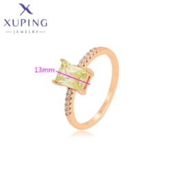 Xuping Jewelry Fashion New Arrival Square Stone Popular Elegant Gold Color Ring for Women A00918384