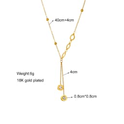 DIEYURO 316L Stainless Steel Roman Necklace For Women Luxury Designer Fashion Zircon Long Pendant Necklaces Girls Jewelry Gift