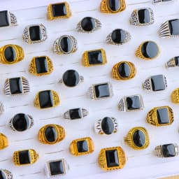Wholesale 20Pcs/lot Vintage Black Square Ring For Women Men Mix Style Retro Punk Hip Hop Rock Party Jewelry