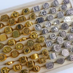 Wholesale 20Pcs/lot Vintage Black Square Ring For Women Men Mix Style Retro Punk Hip Hop Rock Party Jewelry